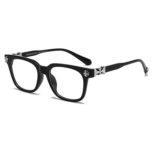 Chrome Cross Black & Silver Glasses