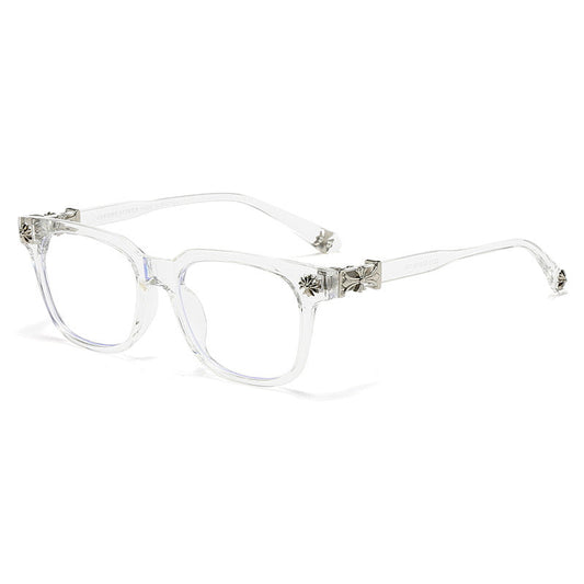 Chrome Cross Bluelight Transparent & Silver Glasses